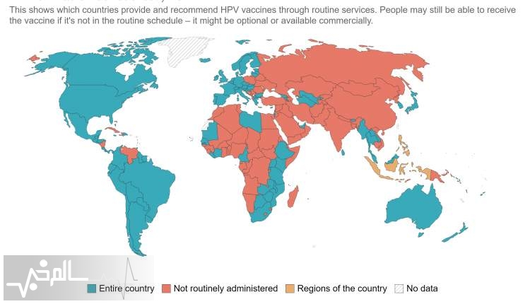 واکسن HPV در ۷۱ کشور جهان تزریق می شود